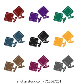 Cufflinks icon in black style isolated on white background. Jewelry and accessories symbol stock vector illustration.