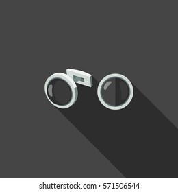 Cufflinks icon in flat style.