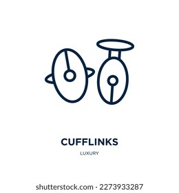 cufflinks icon from luxury collection. Thin linear cufflinks, jewelry, accessory outline icon isolated on white background. Line vector cufflinks sign, symbol for web and mobile