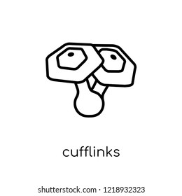 Cufflinks icon. Trendy modern flat linear vector Cufflinks icon on white background from thin line Luxury collection, editable outline stroke vector illustration
