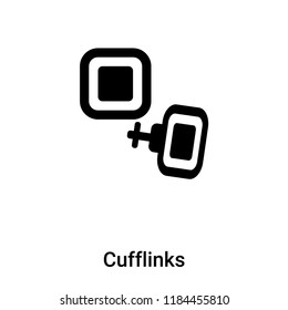 Cufflinks icon vector isolated on white background, logo concept of Cufflinks sign on transparent background, filled black symbol