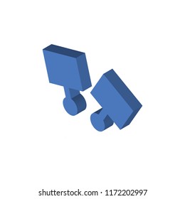 Cufflinks isometric left top view 3D icon