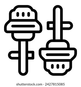 Cufflinks pair icon outline vector. Luxury jewelry. Shirt sleeves fasting details