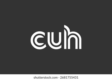 CUH Creative Unique Modern Letter Logo Design. Elegantes Monogramm-Logo-Design mit dekorativen Elementen und Typografie