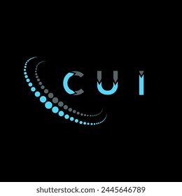 Diseño abstracto del logotipo de la letra de CUI. Diseño único de CUI. CUI.
