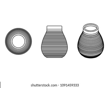 Cuia of Yerba mate for terere outline only