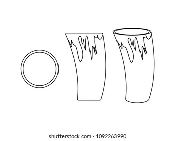 Cuia of Yerba mate for terere. Outline only. Horn style.