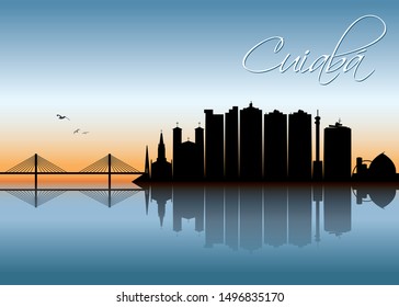 Cuiaba skyline - Cuiabá - Brazil - vector illustration