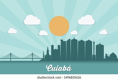 Cuiaba skyline - Cuiabá - Brazil - vector illustration