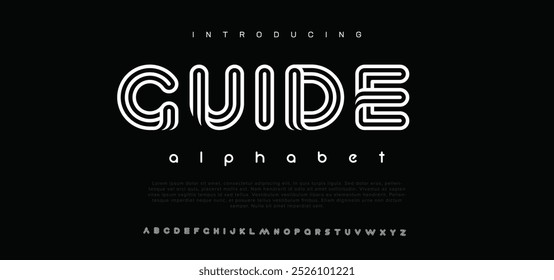 Cuide creative modern alphabet. Typography with modern regular and number. minimalist style fonts set. vector illustration