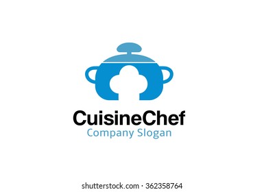 Cuisine Cooker Chef Logo Design Illustration