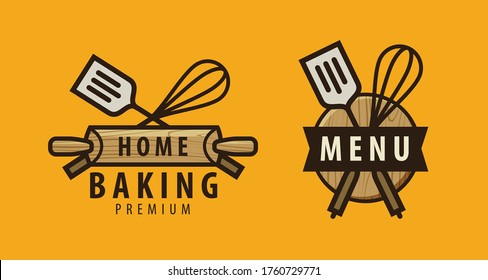 Cuisine, cooking logo or label. Menu design for cafe and restaurant