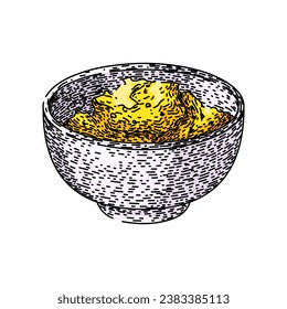 cuisine curry hand drawn. india spicy, asian dish, indian sauce cuisine curry vector sketch. isolated color illustration