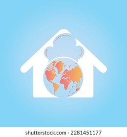 Cuisine global sea color background vector, map, Store Logo