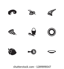Cuisine icon set and breakfast with drawing, pizza and table. Sweet pepper related cuisine icon vector for web UI logo design.