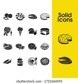 Cuisine icons set with vermont, south carolina and minnesota elements. Set of cuisine icons and marion berry pie concept. Editable vector elements for logo app UI design.