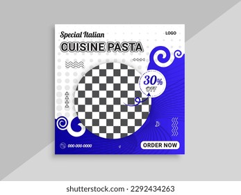 cuisine pasta advertising social media post template design