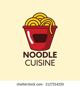 cuisine ramen noodle illustration isolated in white background. noodle vector illustration. Menu and logo design.