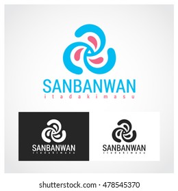 Cuisine Symbol.
Sanbanwan means 3 bowl of soup.
Itadakimasu means let's get eat.
Suitable for professional design use.