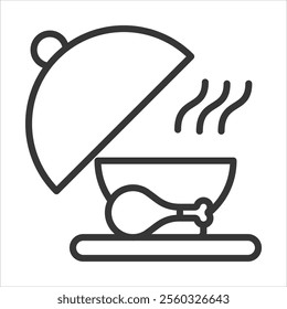 Cuisines Outline Icon Vector Illustration