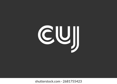 CUJ Creative Unique Modern Letter Logo Design. Elegantes Monogramm-Logo-Design mit dekorativen Elementen und Typografie
