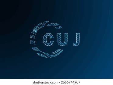 CUJ low poly letter logo vector design. CUJ lower poly logo design. CUJ unique low poly logo design.