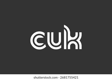 CUK Criativo único moderno carta Logo Design. Elegante Monograma Logo Design com elementos decorativos e tipografia