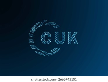 CUK diseño de Vector de logotipo de letra baja poli. Diseño de logotipo de poliéster inferior CUK. Diseño único del logotipo de baja poli de CUK.
