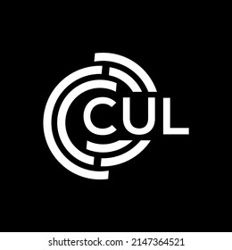 CUL letter logo design on black background. CUL creative initials letter logo concept. CUL letter design.
