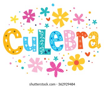 Culebra, Puerto Rico vector lettering decorative type