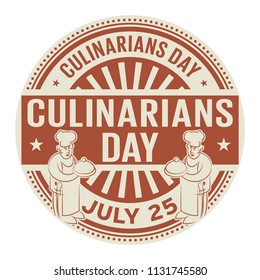 Culinarians Day,  July 25, rubber stamp, vector Illustration