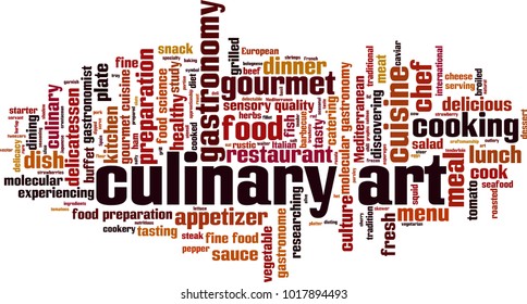 Culinary art word cloud concept. Vector illustration