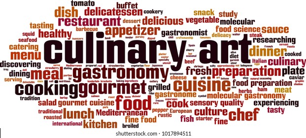 Culinary Art Word Cloud Concept. Vector Illustration