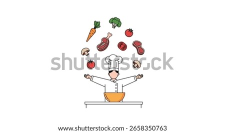 Culinary artistry chef masterfully creates a delicious meal with fresh ingredients