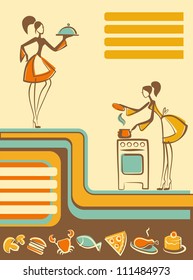 Culinary background in retrostyle