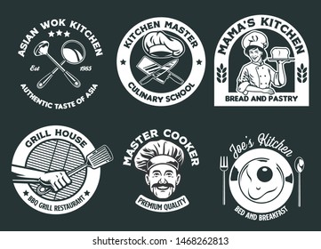 culinary badge design collection set