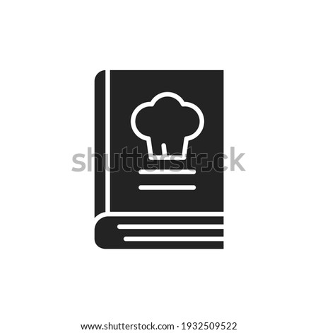 Culinary book black glyph icon. Vector illustration
