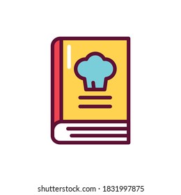 Culinary book color line icon. Vector illustration