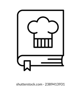 Culinary book icon. Kitchen reference containing recipes. Vector illustration