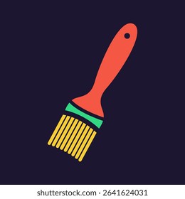 Culinary brush. Kitchenware icon. Color vector kitchen utensil and tool. Cutlery illustration