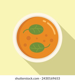 Culinary cream soup icon flat vector. Stew cuisine food. Aliment cooking