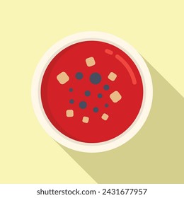 Culinary cream soup icon flat vector. Aliment serving. Gastronomy potage