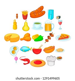 Culinary diversity icons set. Cartoon set of 25 culinary diversity vector icons for web isolated on white background