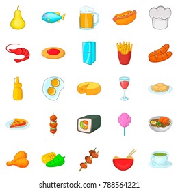 Culinary diversity icons set. Cartoon set of 25 culinary diversity vector icons for web isolated on white background