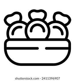 Culinary dumplings icon outline vector. Pelmeni dim sum. Cuisine cook