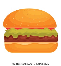 Culinary food icon cartoon vector. Double cheese. Meat salad hearty