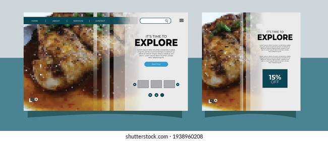 Culinary Food Landing Page Website and Social Media Post Template With Minimalist and Elegant Style. Clean. Modern. Sale. Ads Banner. Cover. Flyer. Feed. Card. Design. Facebook. Instagram. Youtube.