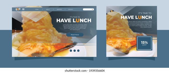 Culinary Food Landing Page Website and Social Media Post Template With Minimalist and Elegant Style. Clean. Modern. Sale, Ads Banner. Cover. Flyer. Feed. Card. Design. Facebook. Instagram. Youtube.