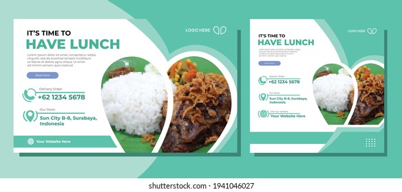 Culinary Food Landing Page Website and Social Media Post Template With Minimalist and Elegant Style. Clean. Modern. Sale. Ads Banner. Cover. Flyer. Feed. Card. Design. Facebook. Instagram. Youtube.