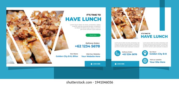 Culinary Food Landing Page Website and Social Media Post Template With Minimalist and Elegant Style. Clean. Modern. Sale. Ads Banner. Cover. Flyer. Feed. Card. Design. Facebook. Instagram. Youtube.